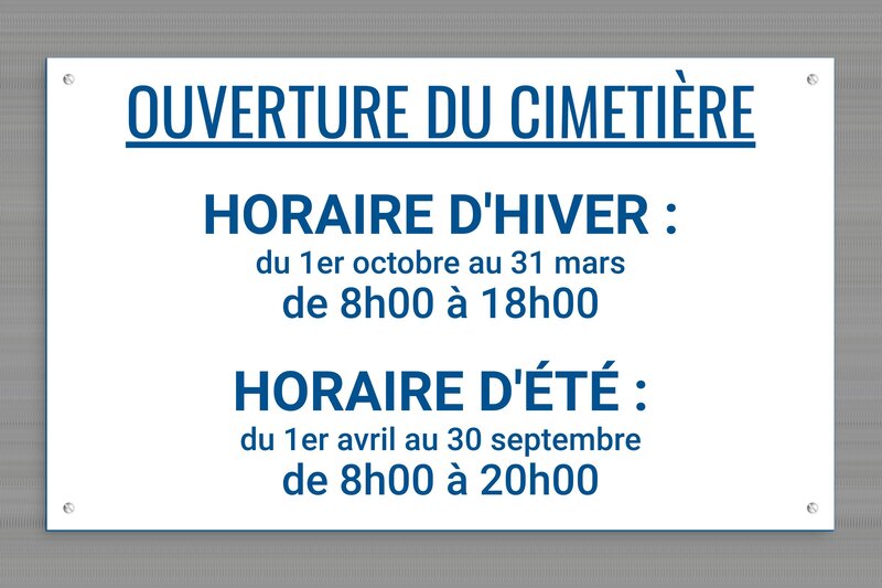 Signalétique pour le cimetière - PVC - 500 x 300 mm - blanc-bleu - screws - secteur-collectivite-commune-cimetiere-001-3