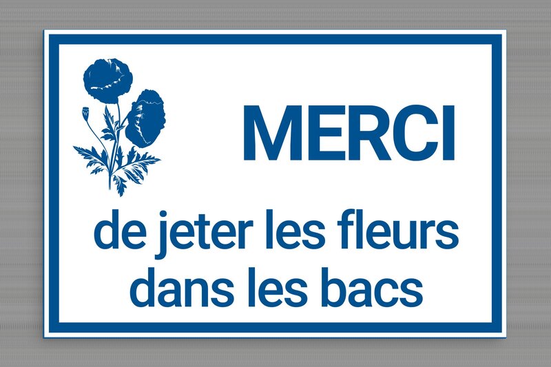 Plaque identification jardin du souvenir - PVC - 300 x 200 mm - blanc-bleu - none - secteur-collectivite-commune-cimetiere-008-3