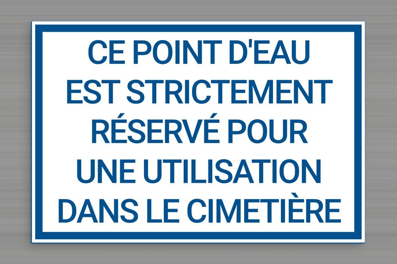 Signalétique pour le cimetière - PVC - 300 x 200 mm - blanc-bleu - none - secteur-collectivite-commune-cimetiere-009-3