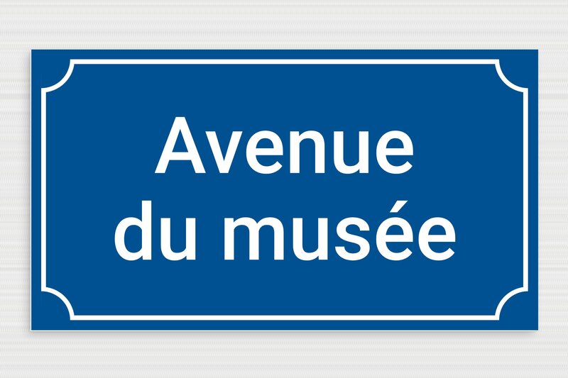 Plaque pour cartel personnalisée - PVC - 450 x 250 mm - bleu-blanc - none - secteur-collectivite-commune-rue-001-3