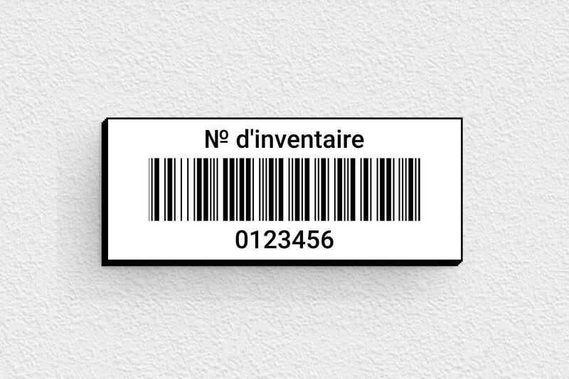 Étiquette inventaire - PVC - 50 x 20 mm - blanc-noir - glue - secteur-indus-code-barre-001-3
