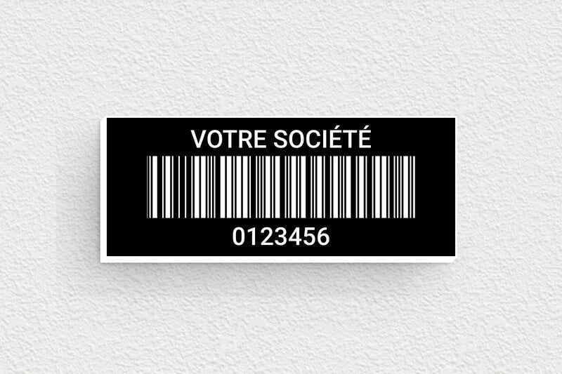 Étiquette inventaire - PVC - 50 x 20 mm - noir-blanc - glue - secteur-indus-code-barre-005-3