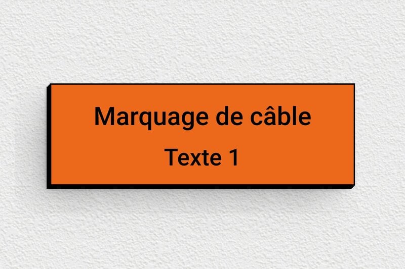 Étiquette de câble - PVC - 60 x 20 mm - orange-noir - none - secteur-indus-etiquette-cable-002-3