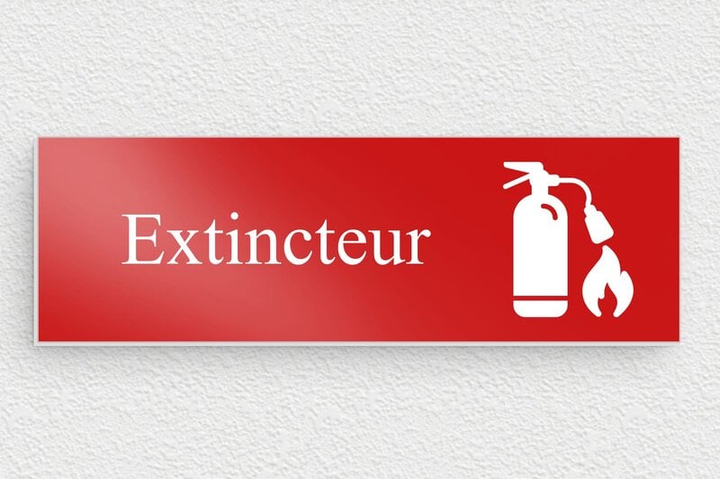 Panneau extincteur - Aluminium - 140 x 45 mm - rouge - glue - secteur-medical-004-2