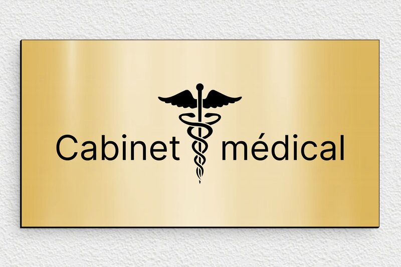 Signalétique cabinet médical - PVC - 210 x 110 mm - or-brosse-noir - glue - secteur-medical-016-2