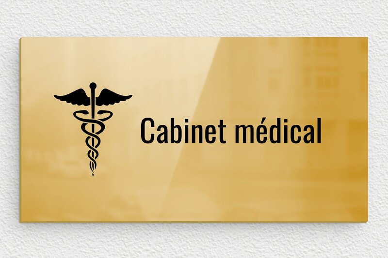Panneau cabinet médical - Laiton - 150 x 80 mm - poli - glue - secteur-medical-018-2