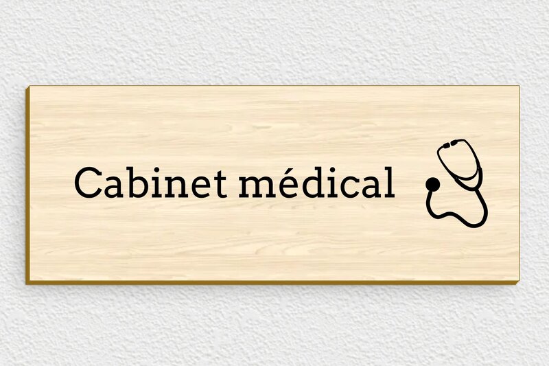 Signalétique cabinet médical - Bois - 200 x 80 mm - erable - glue - secteur-medical-019-2