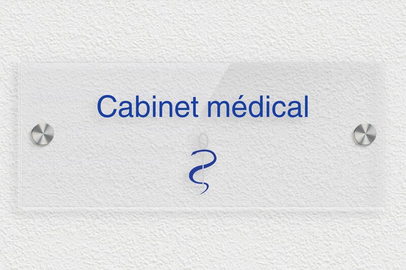 Signalétique cabinet médical - Plexiglass Transparent - 200 x 80 mm - transparent - screws-caps - secteur-medical-027-2