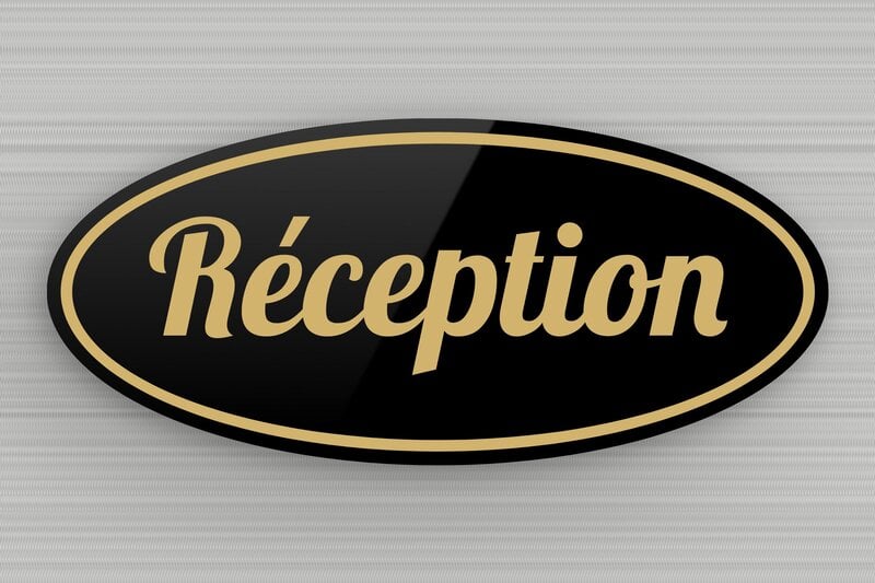 Panneau pour réception d’hôtel - Plexiglass - 180 x 80 mm - noir-or - none - secteur-tourisme-hotel-reception-002-3