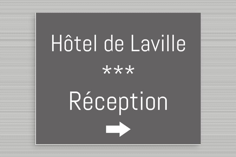 Signalétique pour le tourisme - PVC - 250 x 200 mm - gris-souris-blanc - none - secteur-tourisme-hotel-reception-003-3
