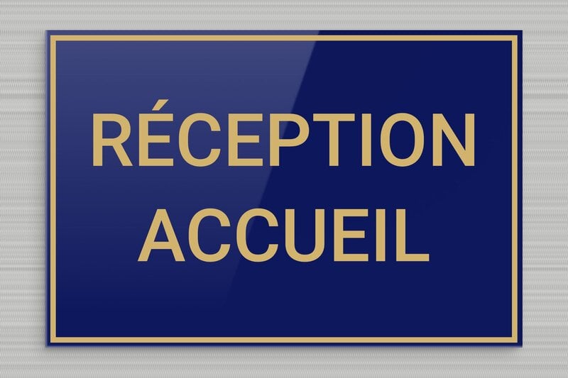 Signalisation hôtel - Plexiglass - 300 x 200 mm - bleu-or - none - secteur-tourisme-hotel-reception-004-3