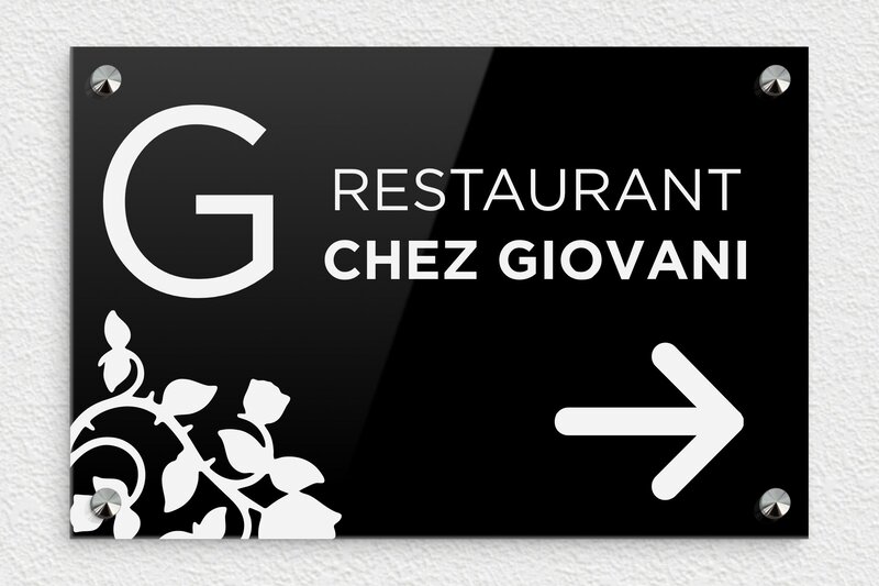 Plaque Maître Restaurateur - Plexiglass - 300 x 200 mm - noir-blanc - screws-caps - secteur-tourisme-restaurant-001-3