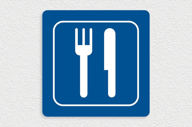 Signalétique restaurant - PVC - 300 x 300 mm - bleu-blanc - none - secteur-tourisme-restaurant-002-3