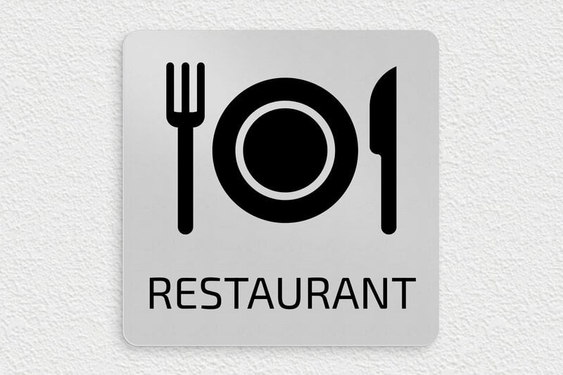 Plaque Maître Restaurateur - Aluminium - 200 x 200 mm - anodise - none - secteur-tourisme-restaurant-003-3