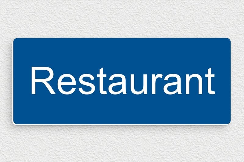 Plaque Maître Restaurateur - PVC - 200 x 80 mm - bleu-blanc - none - secteur-tourisme-restaurant-004-3