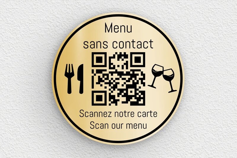 Signalétique restaurant - PVC - 75 x 75 mm - or-brosse-noir - none - secteur-tourisme-restaurant-menu-004-3