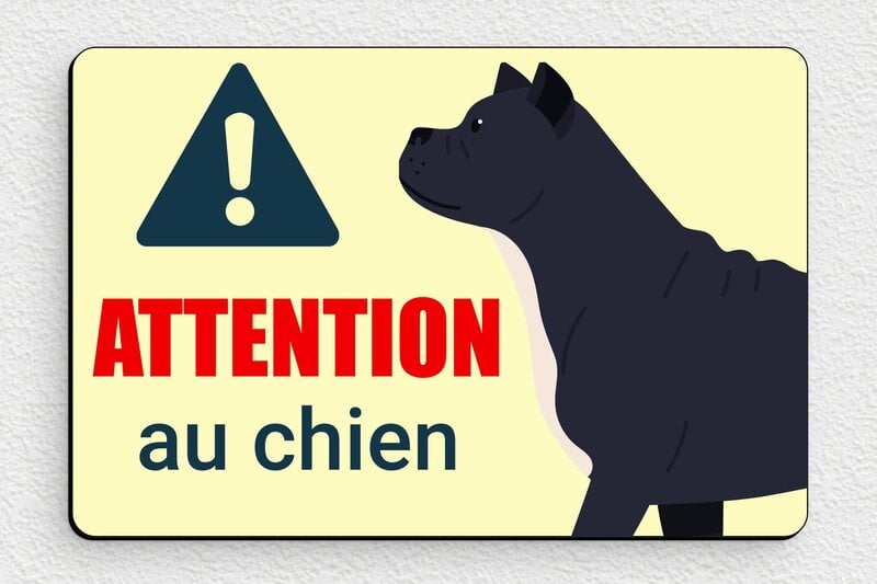 Attention au chien - Plaque attention au chien - 150 x 100 mm - PVC - custom - glue - signparti-panneau-attention-chien-cane-corso-003-3