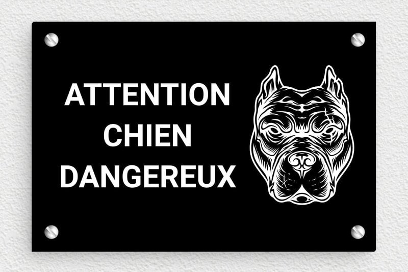 Attention au chien - Plaque attention chien dangereux - 150 x 100 mm - PVC - custom - screws - signparti-panneau-attention-chien-dangereux-008-1