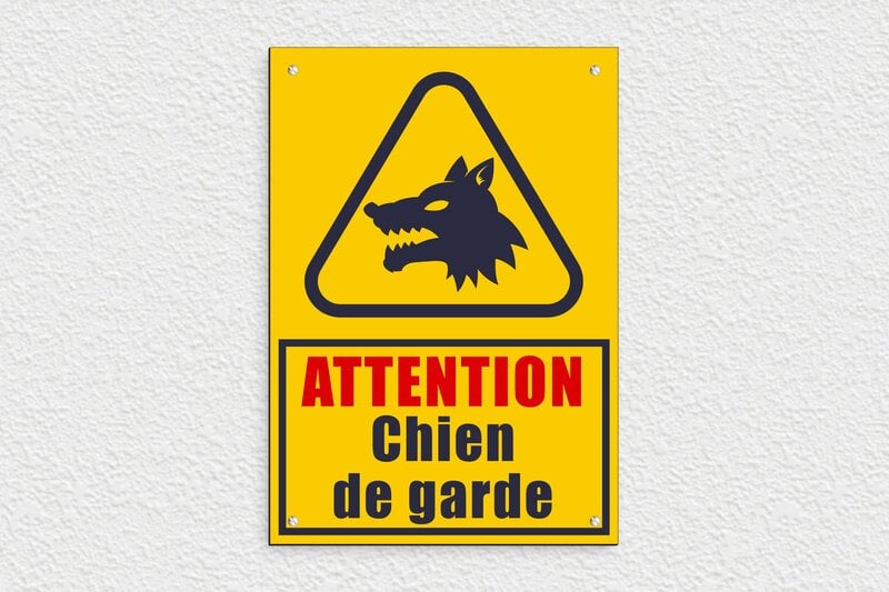Chien Berger Allemand - Panneau attention chien de garde - 210 x 300 mm - PVC - custom - screws - signparti-panneau-attention-chien-garde-002-3