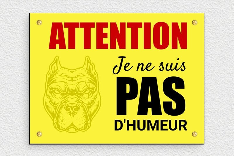 Attention au chien - Plaque attention chien - 200 x 150 mm - PVC - custom - screws - signparti-panneau-attention-chien-humour-004-3