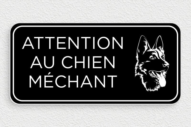 Attention au chien - Panneau attention au chien méchant - 210 x 100 mm - PVC - noir-blanc - glue - signparti-panneau-attention-chien-mechant-006-1