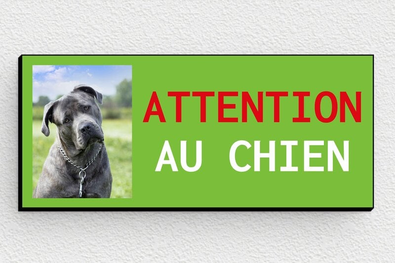 Pancarte attention au chien rottweiler - PVC - 80 x 35 mm - custom - glue - signparti-panneau-attention-chien-photo-004-3