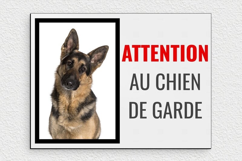 Attention au chien - PVC - 200 x 150 mm - gris-noir - glue - signparti-panneau-attention-chien-photo-005-3