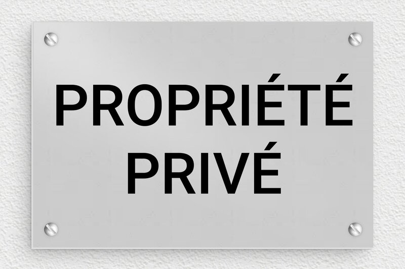Plaque propriété privée - Panneau propriété privée - 150 x 100 mm - Aluminium - anodise - screws - signparti-panneau-prive-035-1
