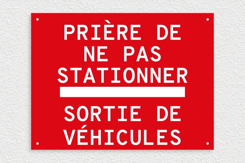 Signalisation véhicule - PVC - 400 x 300 mm - rouge-blanc - screws - signparti-panneau-stationnement-004-3