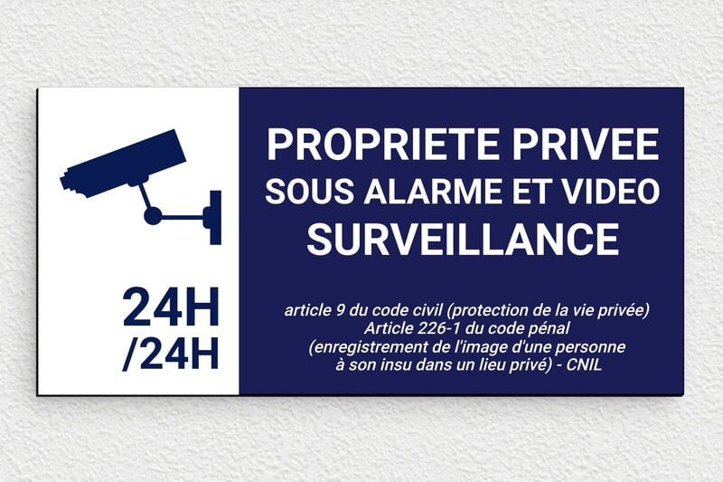 Plaque Maison sous alarme - Plaque alarme et vidéo surveillance - 210 x 100 mm - PVC - custom - glue - signparti-panneau-surveillance-alarme-006-1