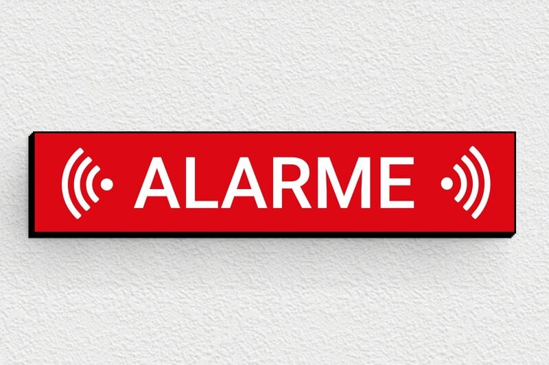 Autocollant alarme maison - Plaque alarme - 70 x 15 mm - PVC - custom - glue - signparti-panneau-surveillance-alarme-autocollant-001-1