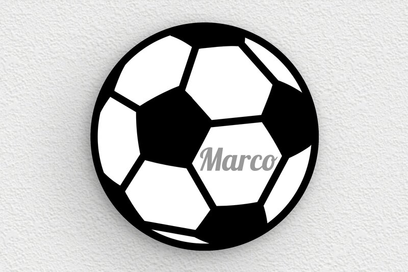 Plaque humour football - PVC - 150 x 150 mm - custom - glue - signparti-porte-foot-001-3