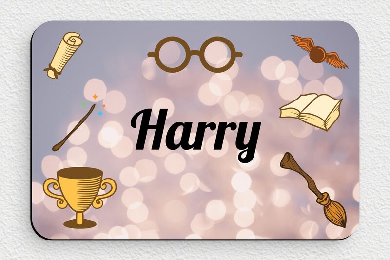 Plaque de porte Harry Potter - PVC - 150 x 100 mm - custom - glue - signparti-porte-harry-potter-001-3