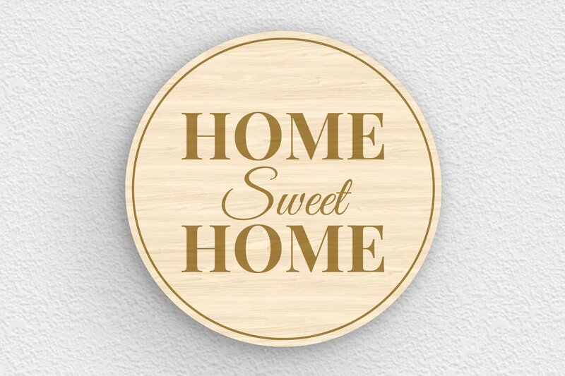 Plaque porte Home Sweet Home - Bois - 150 x 150 mm - erable - glue - signparti-porte-homesweethome-004-1