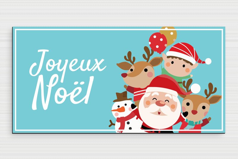 Panneau humour - Joyeux Noël - Plaque de porte - PVC - 300 x 150 mm - 300 x 150 mm - PVC - custom - glue - signparti-porte-noel-003-1