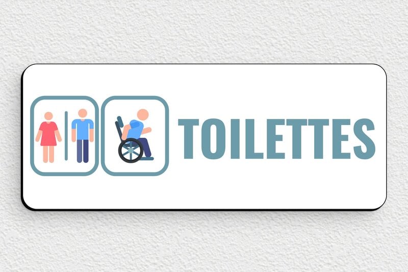 Plaque de porte WC - Toilettes et salle de bains - PVC - 150 x 60 mm - custom - glue - signparti-porte-quadri-005-3