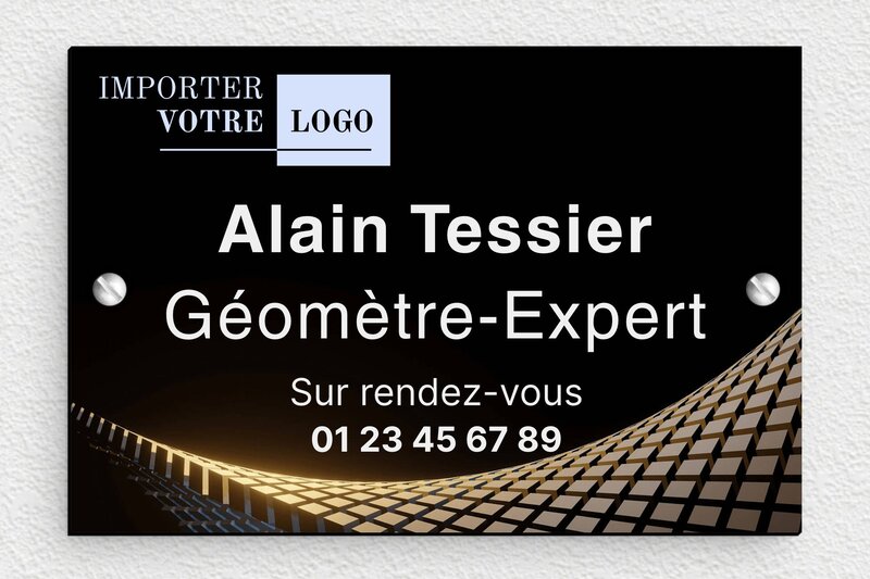 Plaque Géomètre expert - PVC - 150 x 100 mm - custom - screws - signpro-expert-geometre-006-4