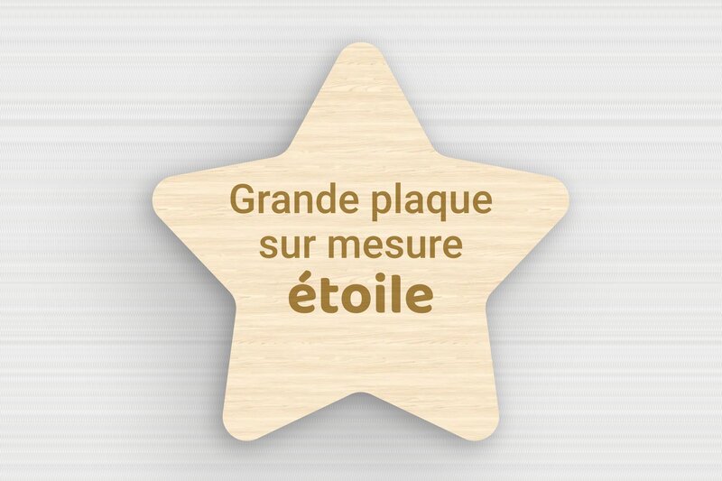 Plaque Étoile Personnalisée - Bois - 300 x 286 mm - erable - none - sur-mesure-l-bois-erable-etoile