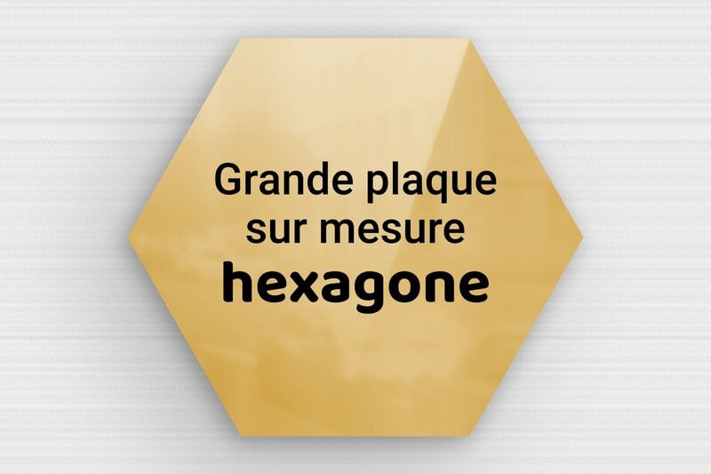 Plaque hexagonale/octogonale sur mesure - Laiton - 300 x 262 mm - poli - none - sur-mesure-l-laiton-hexagone