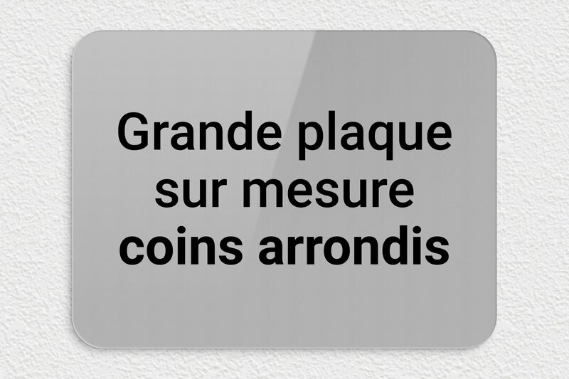 Plaque gravée argent - Plexiglass - 400 x 300 mm - gris-noir - none - sur-mesure-l-plexi-gris-coins-rond