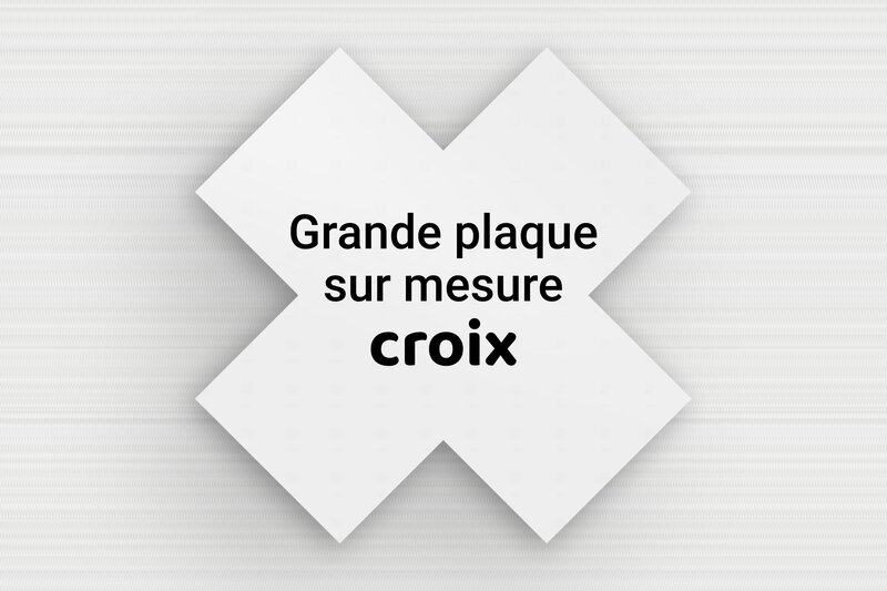Plaque Croix Personnalisée - PVC - 300 x 300 mm - gris-noir - none - sur-mesure-l-pvc-croix