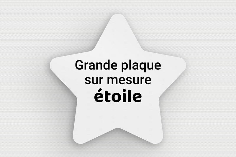 Plaque Étoile Personnalisée - PVC - 300 x 286 mm - gris-noir - none - sur-mesure-l-pvc-etoile