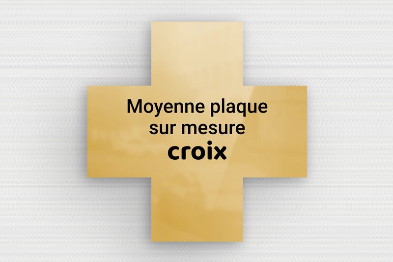 Plaque Croix Personnalisée - Laiton - 150 x 150 mm - poli - none - sur-mesure-m-laiton-croix