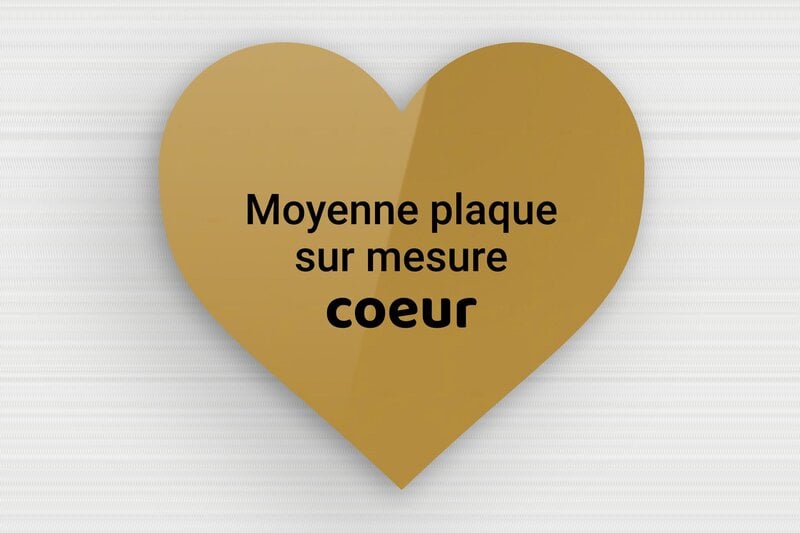 Plaque gravée coeur - Plexiglass - 150 x 138 mm - or-fonce-noir - none - sur-mesure-m-plexi-coeur