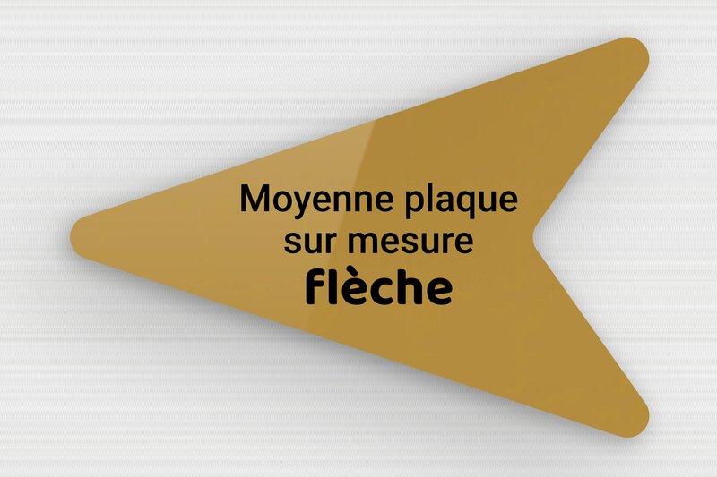 Plaque Gravée en Forme de Flèche - Plexiglass - 150 x 104 mm - or-fonce-noir - none - sur-mesure-m-plexi-fleche