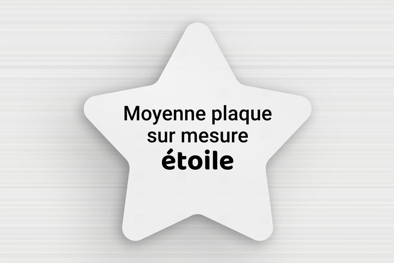 Plaque Étoile Personnalisée - PVC - 150 x 143 mm - gris-noir - none - sur-mesure-m-pvc-etoile