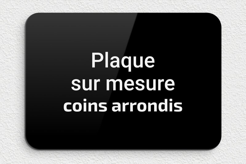 Plaque gravée noire - Plexiglass - 200 x 140 mm - noir-blanc - none - sur-mesure-plexi-coins-rond-noir