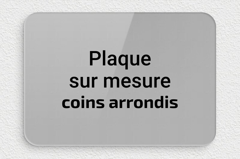 Plaque gravée argent - Plexiglass - 200 x 140 mm - gris-noir - none - sur-mesure-plexi-gris-coins-rond