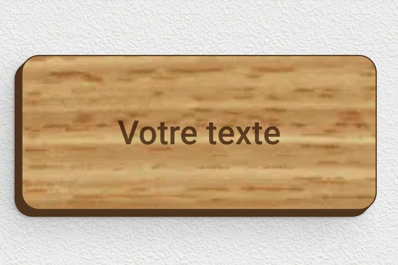 Petite plaque gravée  - Bois - 80 x 35 mm - chene - none - sur-mesure-s-bois-chene-coins-rond