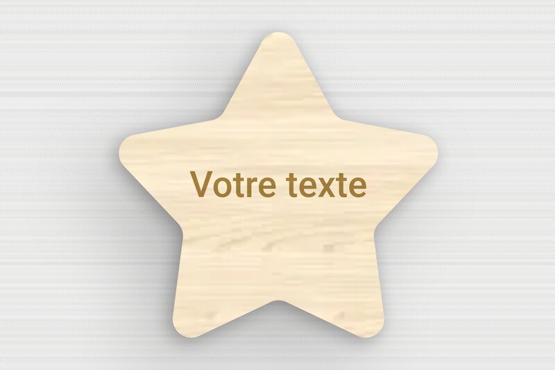 Plaque Étoile Personnalisée - Bois - 50 x 48 mm - erable - none - sur-mesure-s-bois-erable-etoile